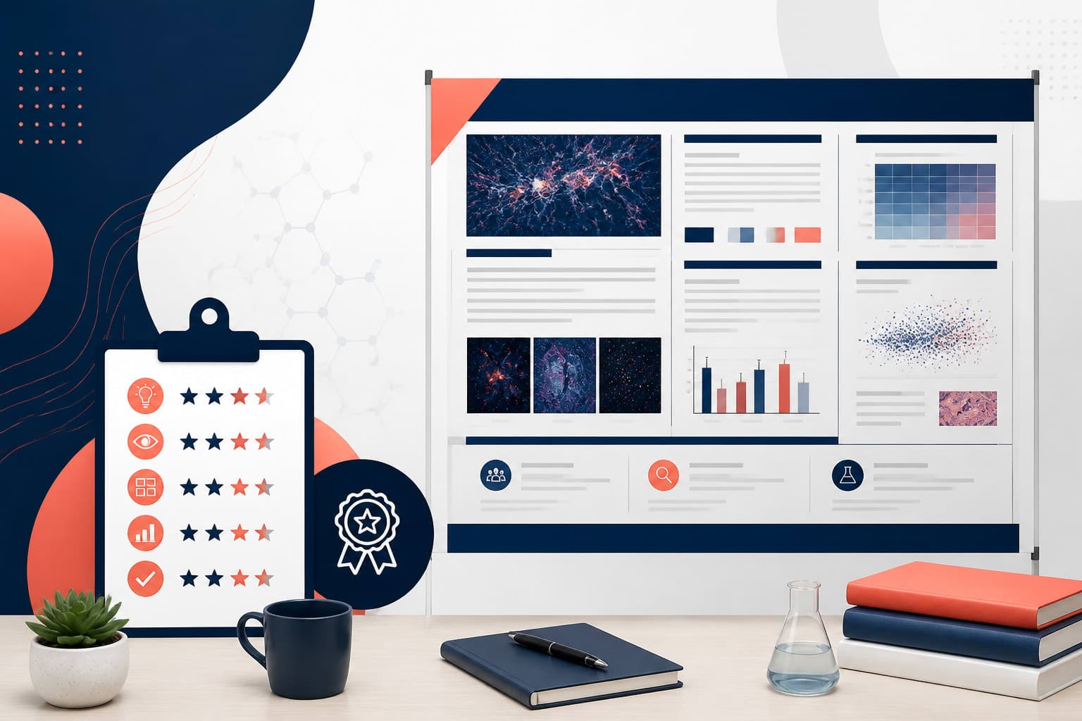 Editorial cover image for scientific poster design rubric for Graduate Students